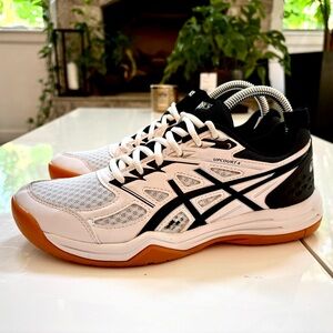 ASICS Upcourt 4 White Black Volleyball Shoes Women Size 8